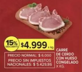 X$ - CARRE DE CERDO CON HUESO CONGELADO