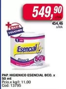 Esencial - PAP. HIGIENICO ESENCIAL BCO. x