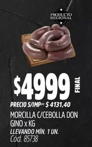 X$ - MORCILLA C/CEBOLLA X KG