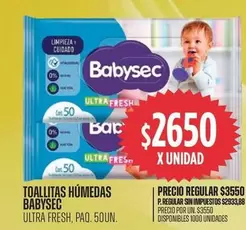 Babysec - TOALLITAS HÚMEDAS