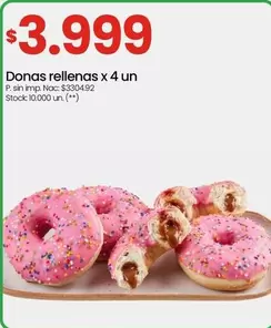 X$ - Donas rellenas x 4 un