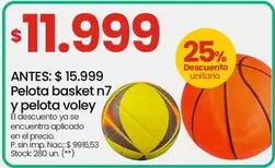 Pelota basket n7 y pelota voley