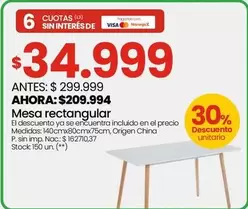 Origen - Mesa rectangular