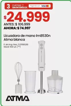 Atma - Licuadora de mano Im8530n
