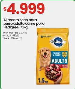 Pedigree - Alimento seco para perro adulto carne pollo