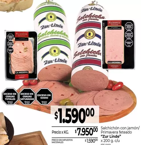 X$ - Salchichón con jamón Primavera feteado