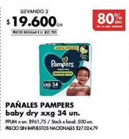 Pampers - baby dry xxg 34 un