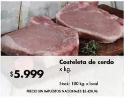 X$ - Costeleta de cerdo