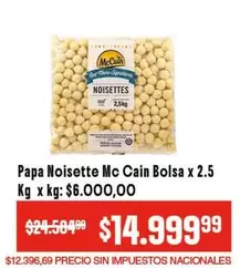 X$ - Noisette Mc Cain Bolsa x 2.5 Kg