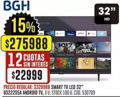 BGH - SMART TV LED 32" B3222S5A ANDROID TV