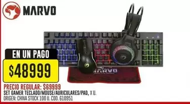 Origen - SET GAMER TECLADO/MOUSE/AURICULARES/PAD