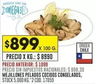 X$ - MEJILLONES PELADOS COCIDOS CONGELADOS