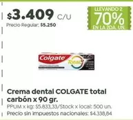 Colgate - dental total carbón
