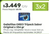 Oreo - Galletitas Tripack Sabor Original