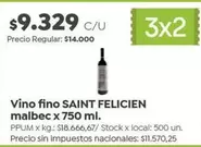 X$ - SAINT FELICIEN malbec x 750 ml.