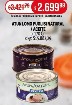 Puglisi - ATUN LOMO NATURAL / ACEITE