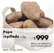 X$ - Papa cepillada