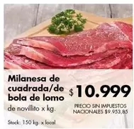 X$ - Milanesa de cuadrada/de bola de lomo