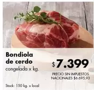 X$ - Bondiola de cerdo