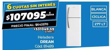 Drean - Heladera Cód: 81489