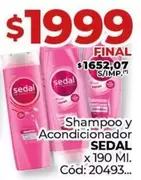 Sedal - Shampoo y Acondicionador