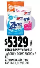 Zorro - JABON EN POLVO x 3 KG