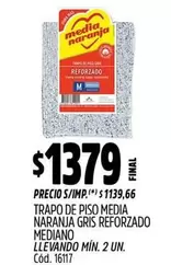 Media Naranja - TRAPO DE PISO GRIS REFORZADO MEDIANO