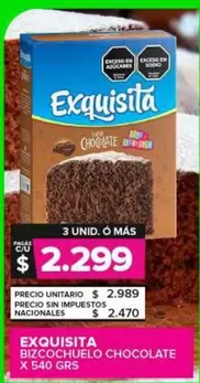 Exquisita - Bizcochuelo Chocolate