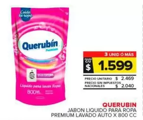 Querubin - Jabon Liquido Para Ropa Premium Lavado Auto 