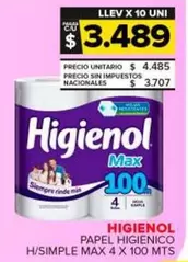 Higienol - Papel Higienico H/Simple Max