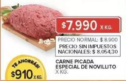 X$ - CARNE PICADA ESPECIAL DE NOVILLITO
