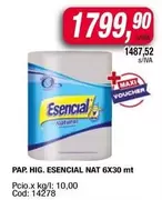 Esencial - PAP. HIG. ESENCIAL NAT 6X30 mt