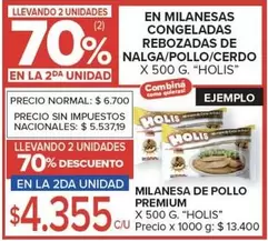 X$ - MILANESAS CONGELADAS REBOZADAS DE NALGA/POLLO/CERDO