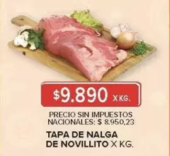 X$ - TAPA DE NALGA DE NOVILLITO X KG.