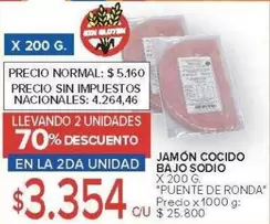 X$ - JAMÓN COCIDO BAJO SODIΟ