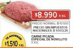 X$ - CARNE PICADA ESPECIAL DE NOVILLITO