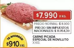 X$ - CARNE PICADA ESPECIAL DE NOVILLITO