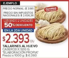 X$ - TALLARINES AL HUEVO CASEROS