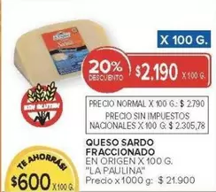 La paulina - QUESO SARDO FRACCIONADO