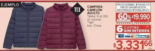 CAMPERA CANELON ADULTO