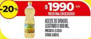 X$ - ACEITE DE GIRASOL LEGITIMO