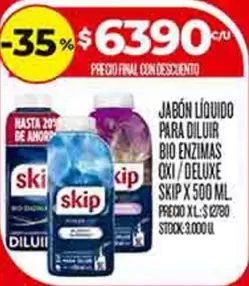 Skip - JABÓN LÍQUIDO PARA DILUIR BIO ENZIMAS OXI / DELUXE