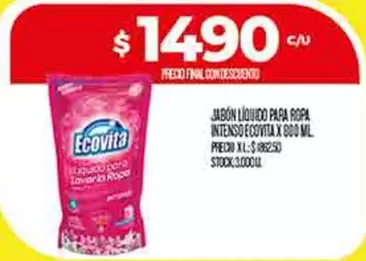Ecovita - JABÓN LIQUIDO PARA ROPA INTENSO