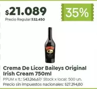 Baileys - Crema De Licor  Original Irish Cream 750ml