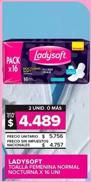 Ladysoft - Toalla Femenina Normal Nocturna