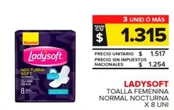 Ladysoft - Toalla Femenina Normal Nocturna