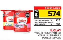 Ilolay - Yogur Firme Entero Vainilla/Frutilla