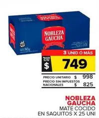 Nobleza Gaucha - Mate Cocido En Saquitos
