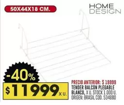 Origen - TENDER BALCON PLEGABLE