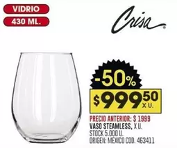 Origen - VASO STEAMLESS